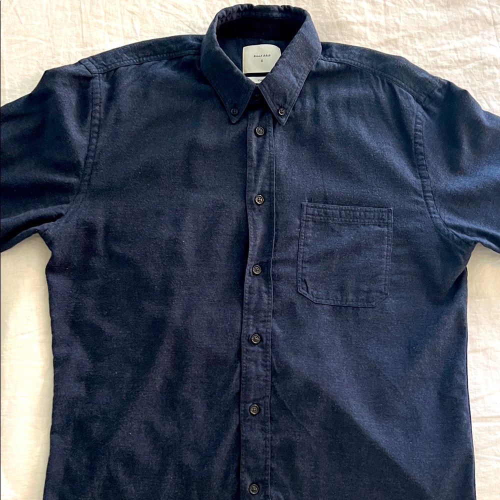 Billy Reid Dark Blue Casual Button-Down Shirt.